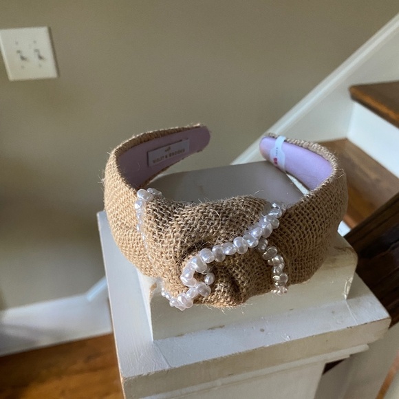 Anthropologie Violet and Brooks Embellished Jute Headband - Picture 2 of 5